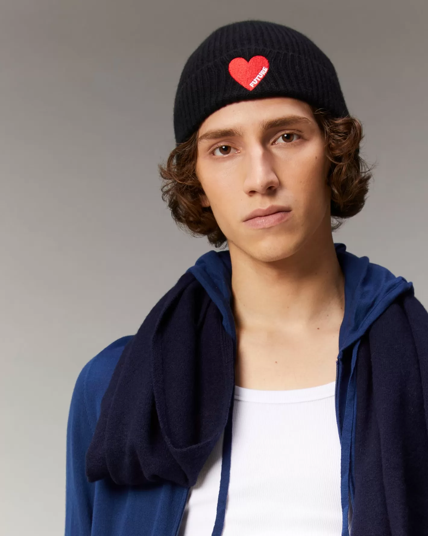 Berretto Con Risvolto Cuore-FROM FUTURE Hot