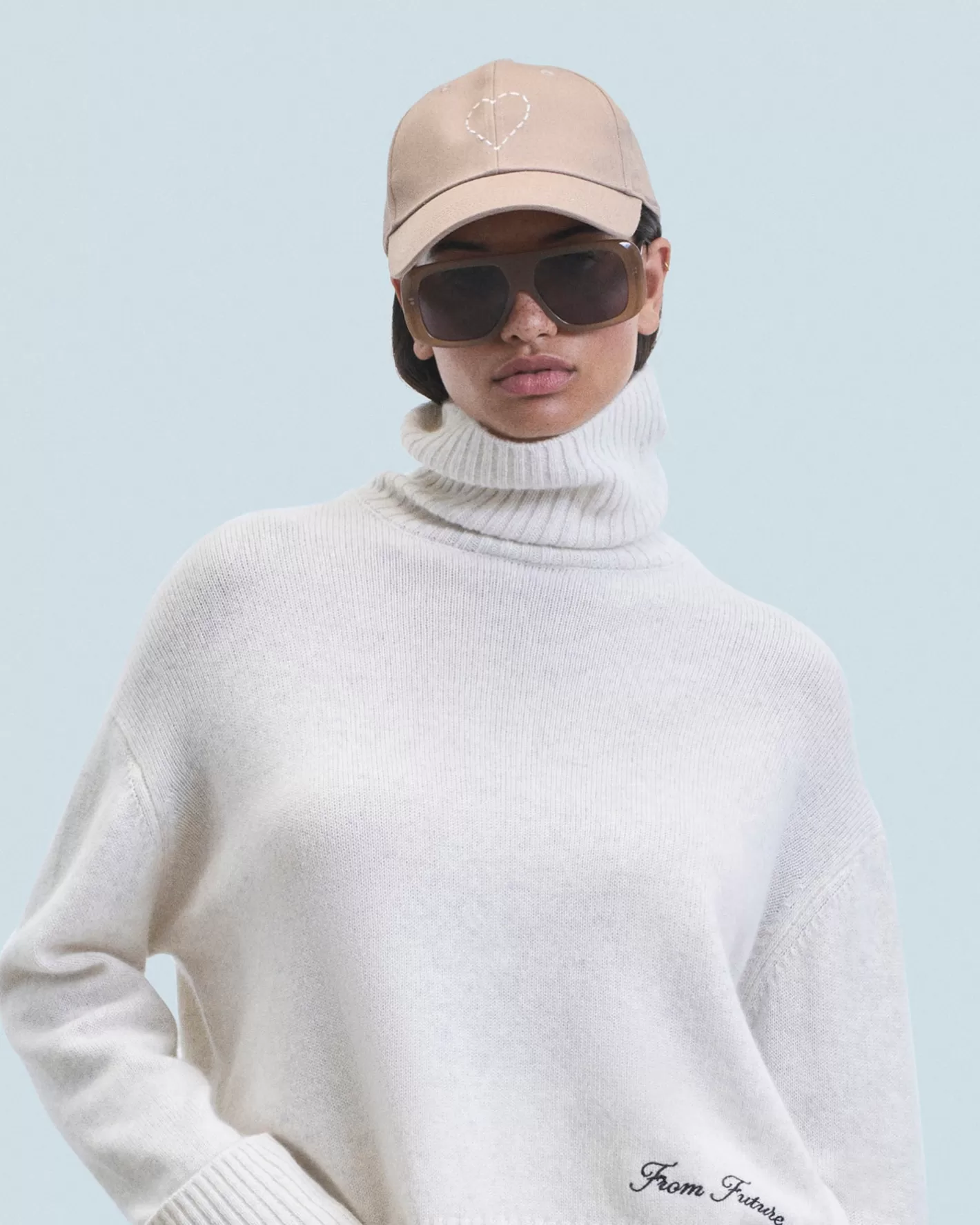 Cappellino Con Visiera Curva Cuore Ricamato-FROM FUTURE Clearance