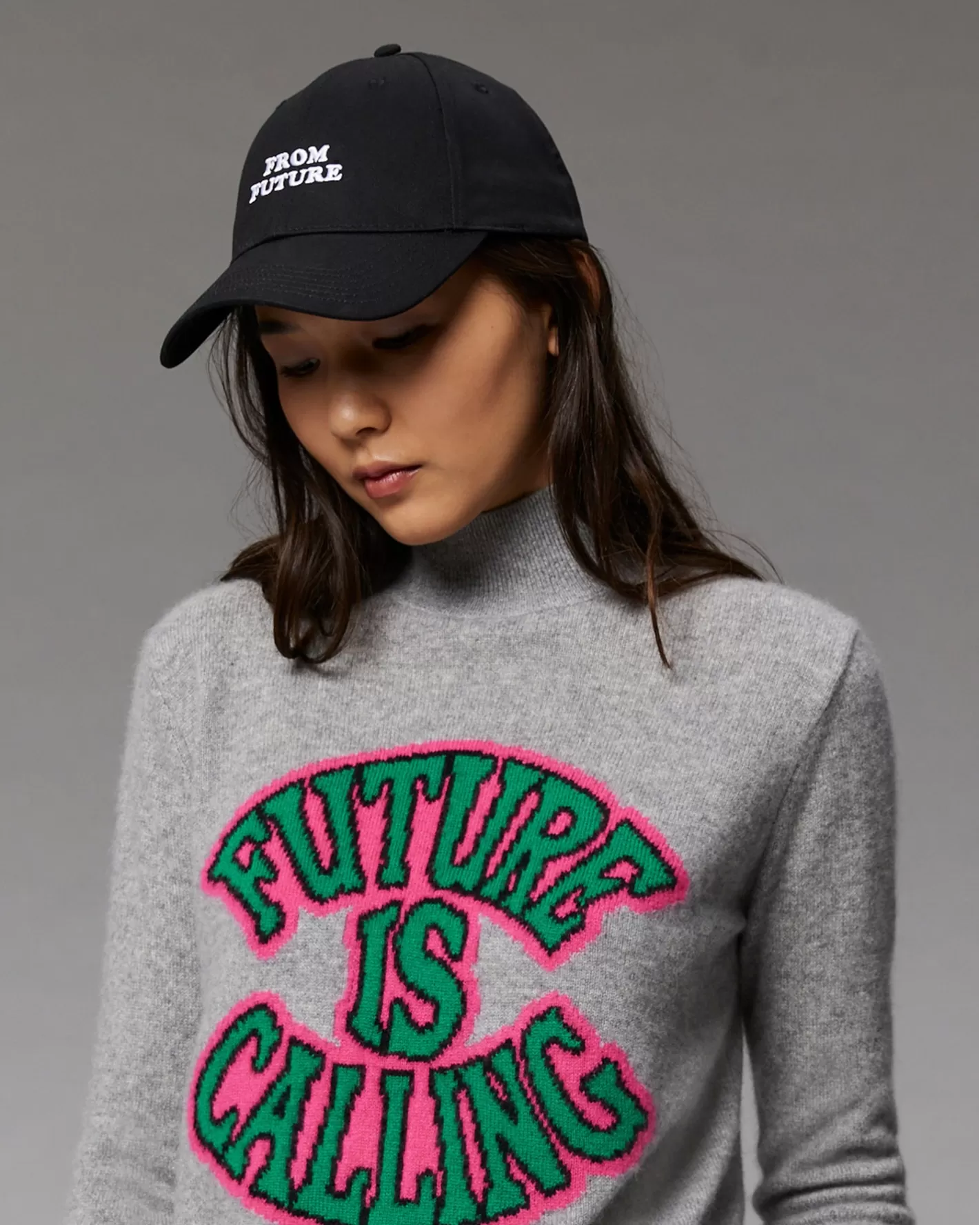 Cappellino Con Visiera Curva Logo-FROM FUTURE Best Sale