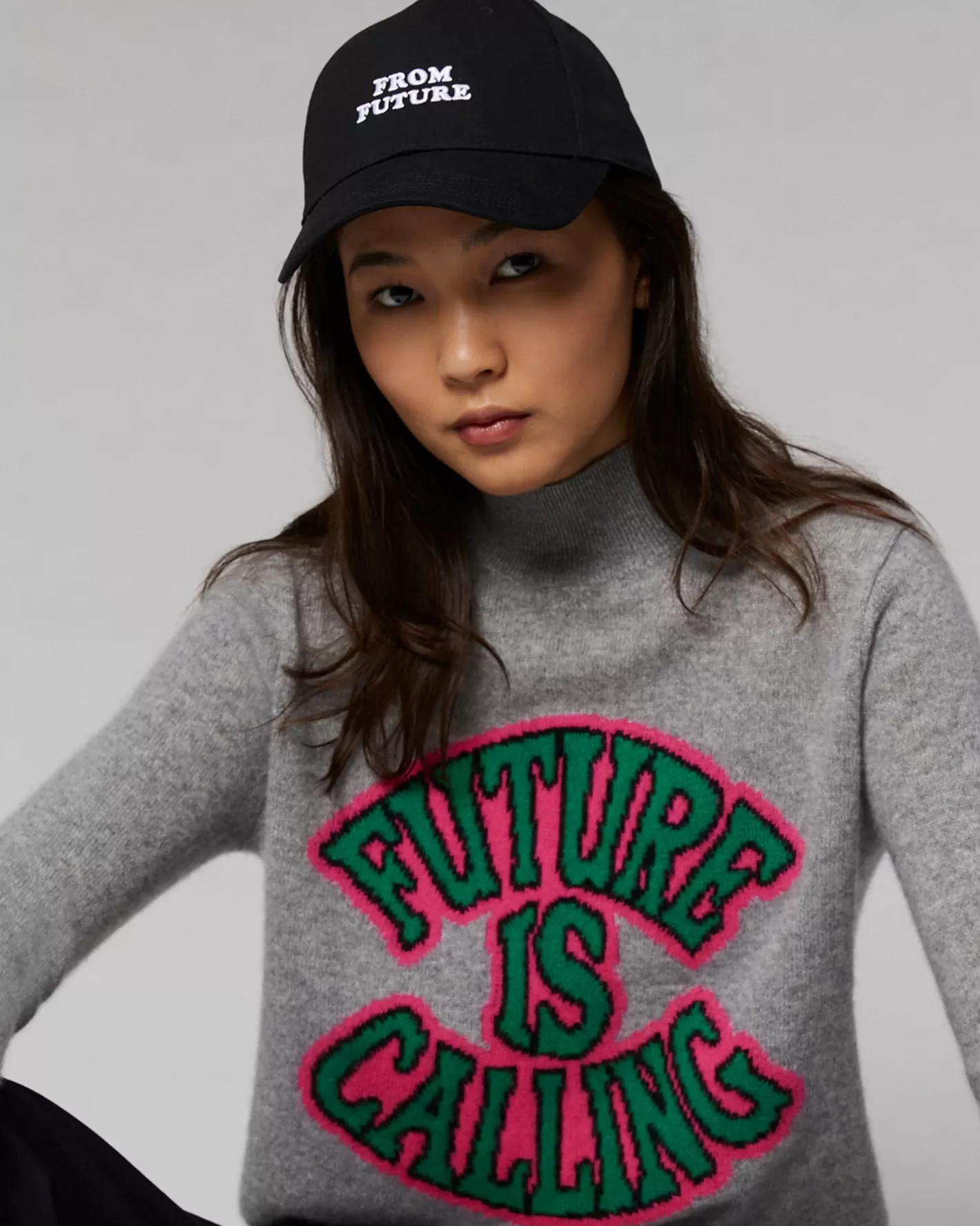 Cappellino Con Visiera Curva Logo-FROM FUTURE Best Sale