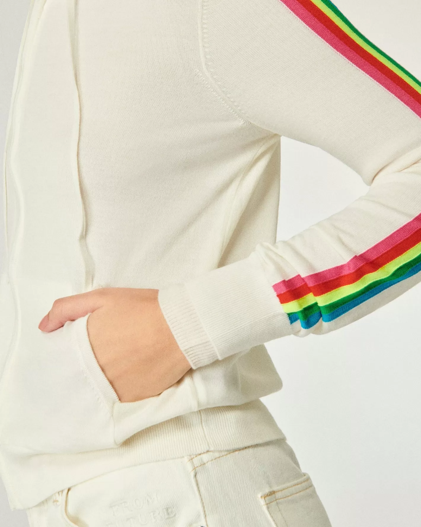 Felpa-maglione Con Zip Banda Multicolore-FROM FUTURE Sale