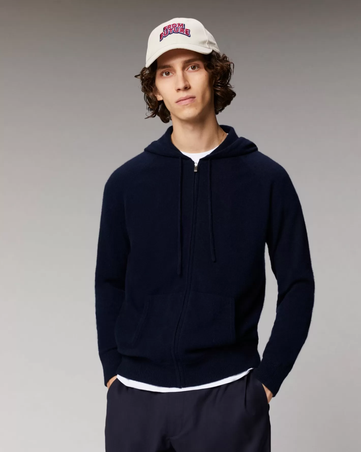 Felpa-pullover Con Zip Basic-FROM FUTURE Fashion