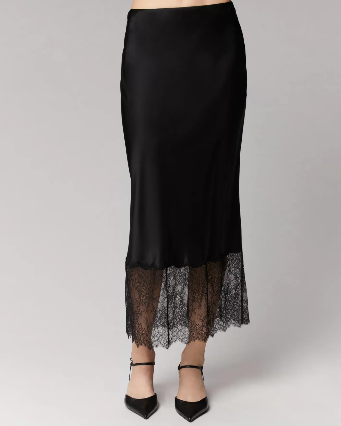 Gonna Midi Cut-out Pizzo-FROM FUTURE Store