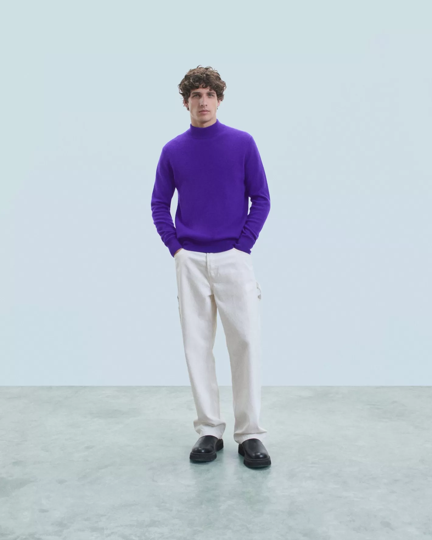 Maglione Collo Alto Basic Leggero-FROM FUTURE Store