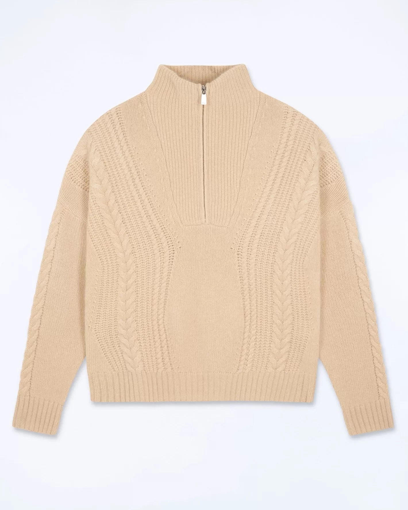 Maglione Collo Alto Con Zip Maglia A Trecce-FROM FUTURE Outlet