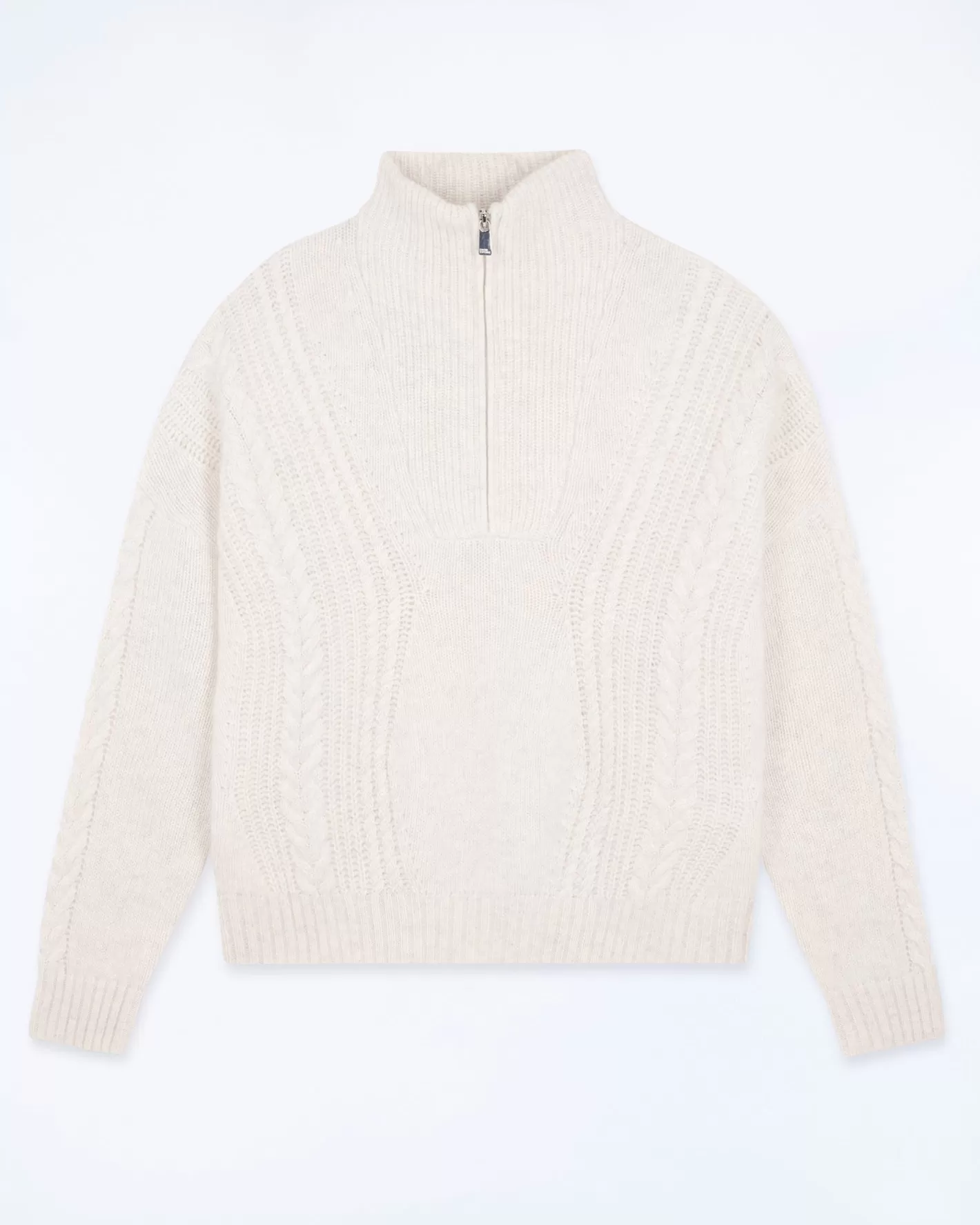 Maglione Collo Alto Con Zip Maglia A Trecce-FROM FUTURE Cheap