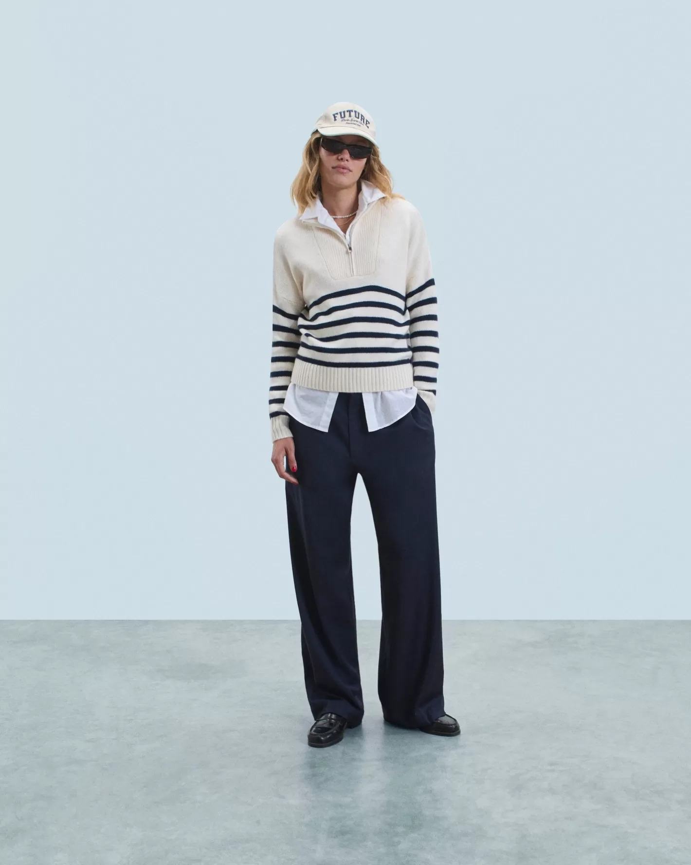 Maglione Collo Alto Con Zip Marinière-FROM FUTURE Online