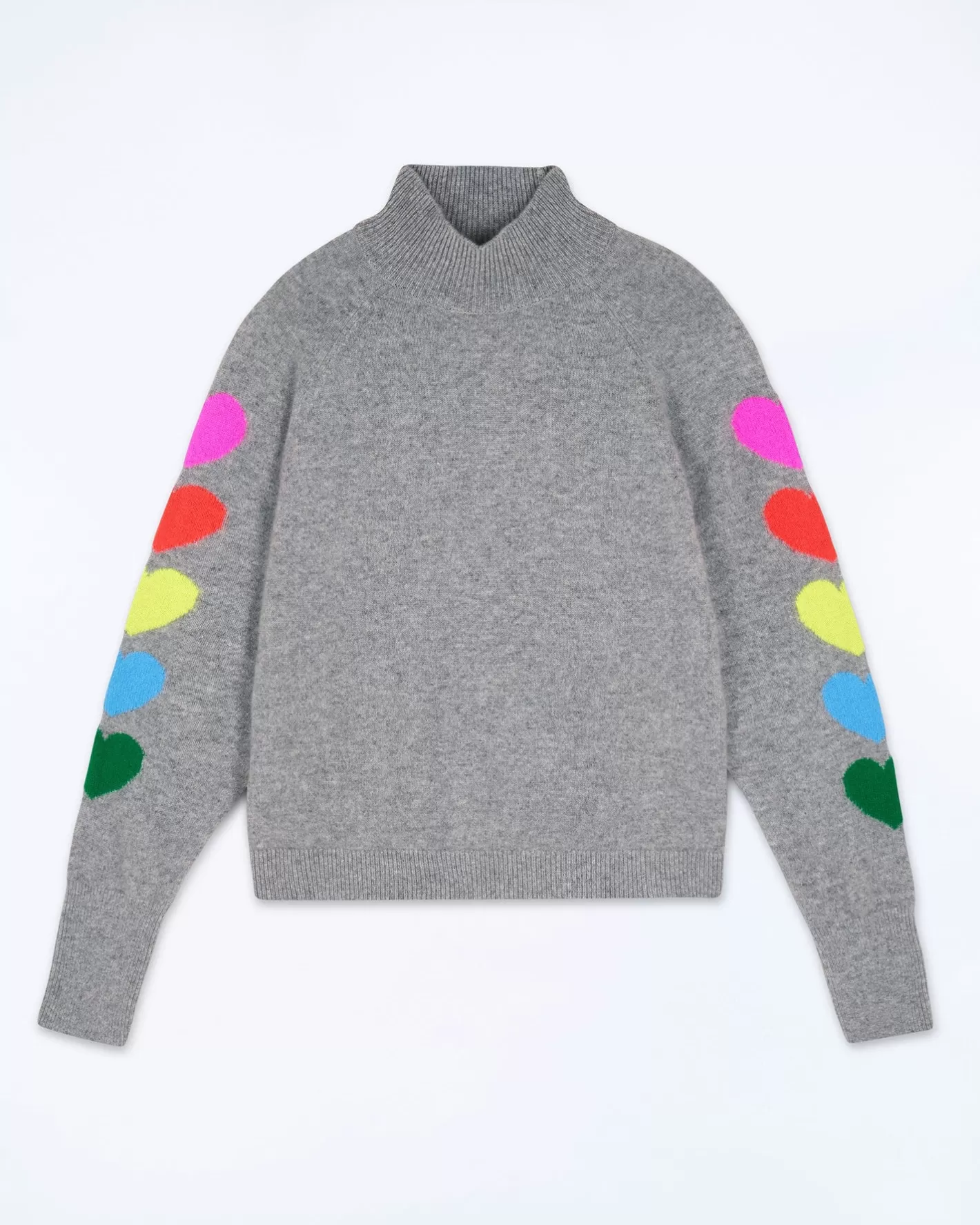 Maglione Collo Alto Maniche Cuori Leggero-FROM FUTURE Store