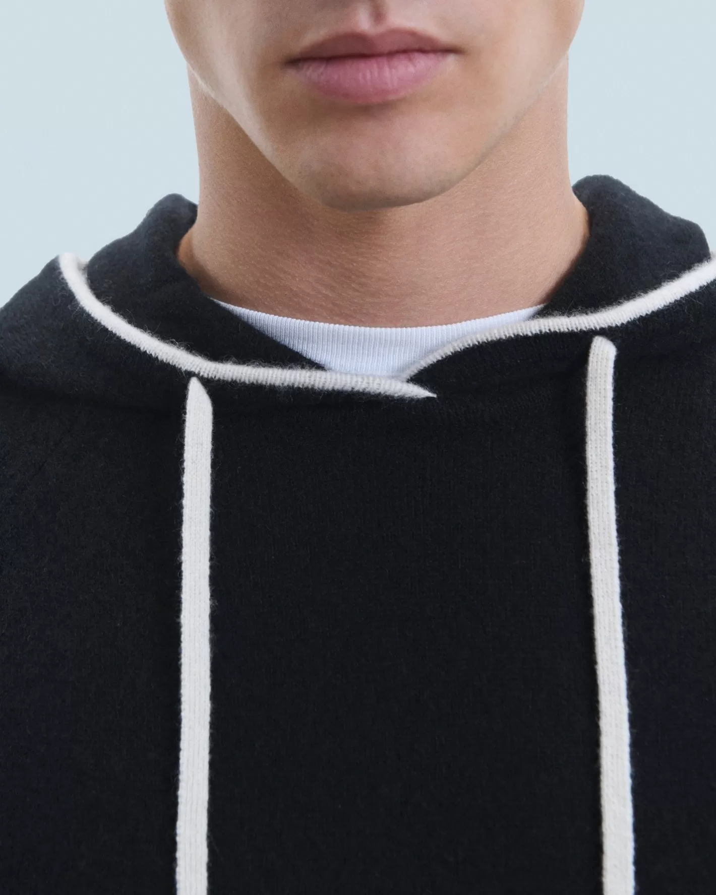 Maglione Con Cappuccio Bordini A Contrasto Leggero-FROM FUTURE Shop