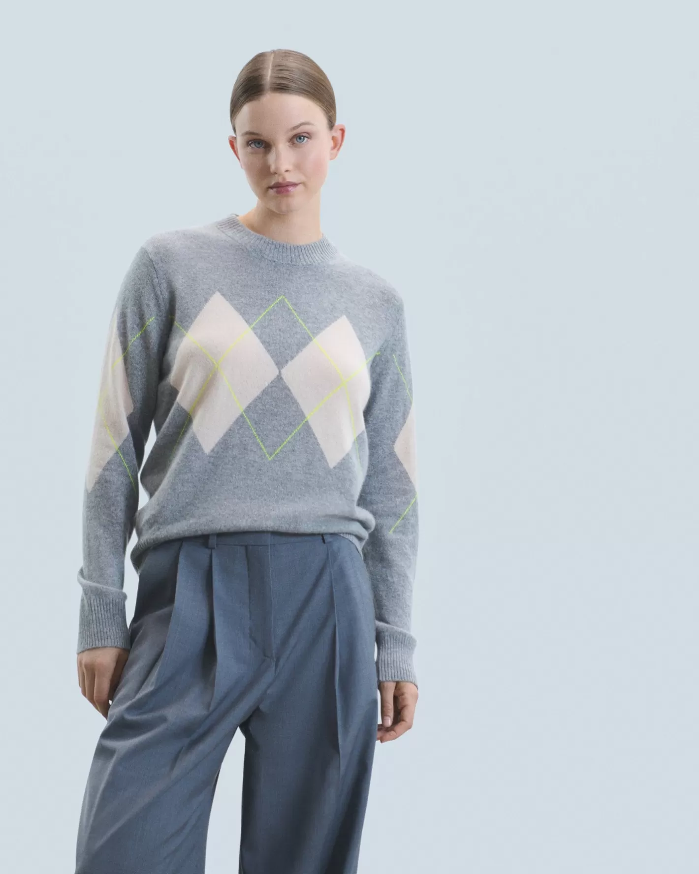 Maglione Scollo Tondo Con Motivo Losanghe-FROM FUTURE Flash Sale