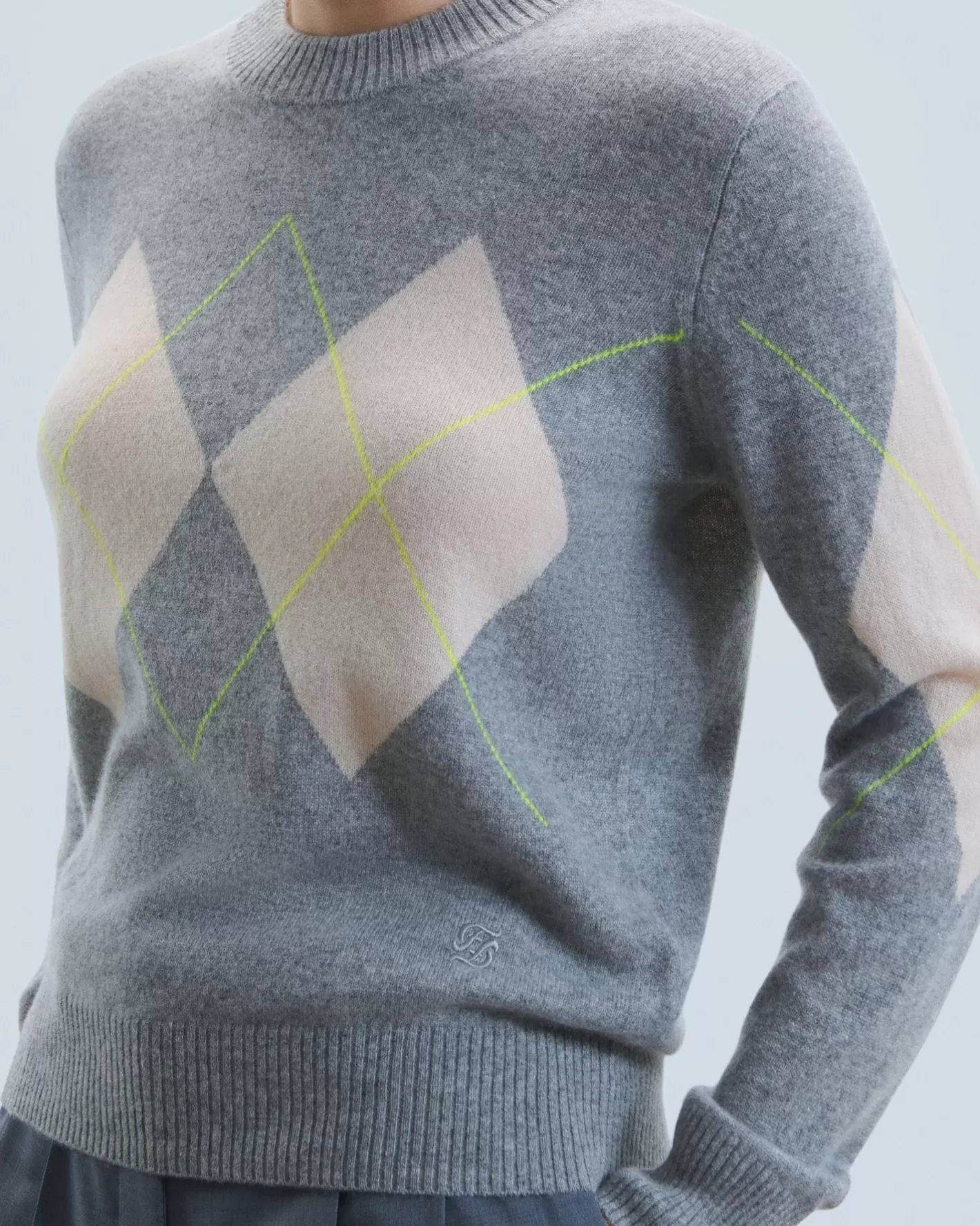 Maglione Scollo Tondo Con Motivo Losanghe-FROM FUTURE Flash Sale