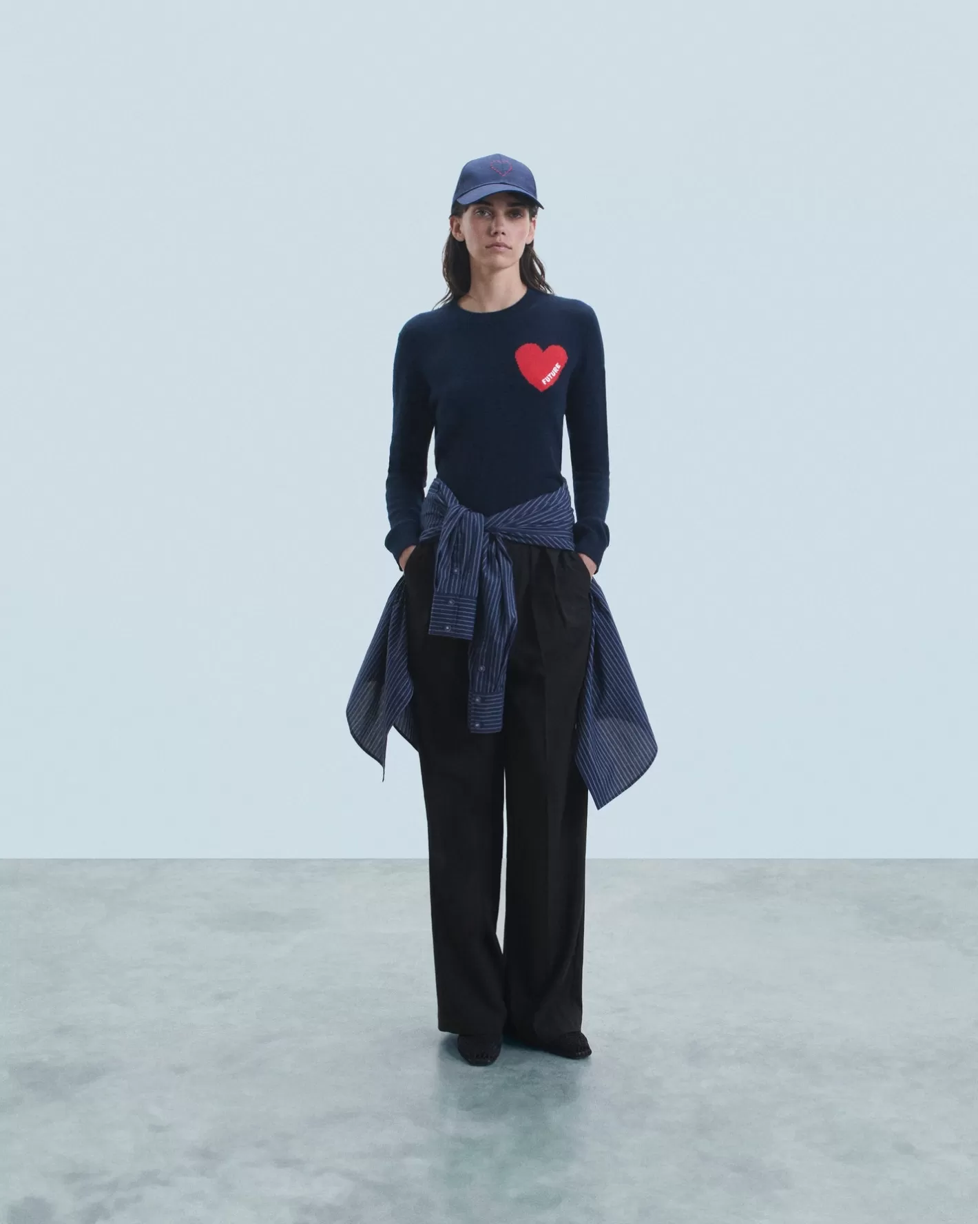 Maglione Scollo Tondo Cuore Leggero-FROM FUTURE Discount