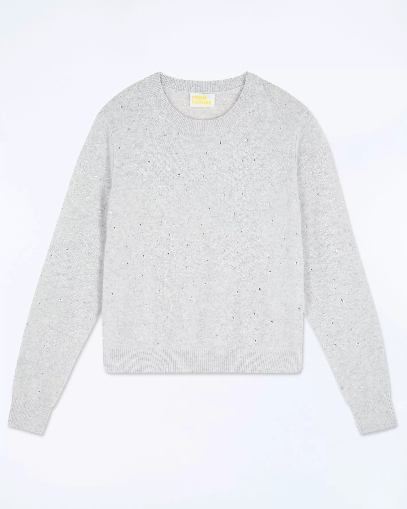 Maglione Scollo Tondo Strass All Over Leggero-FROM FUTURE Outlet