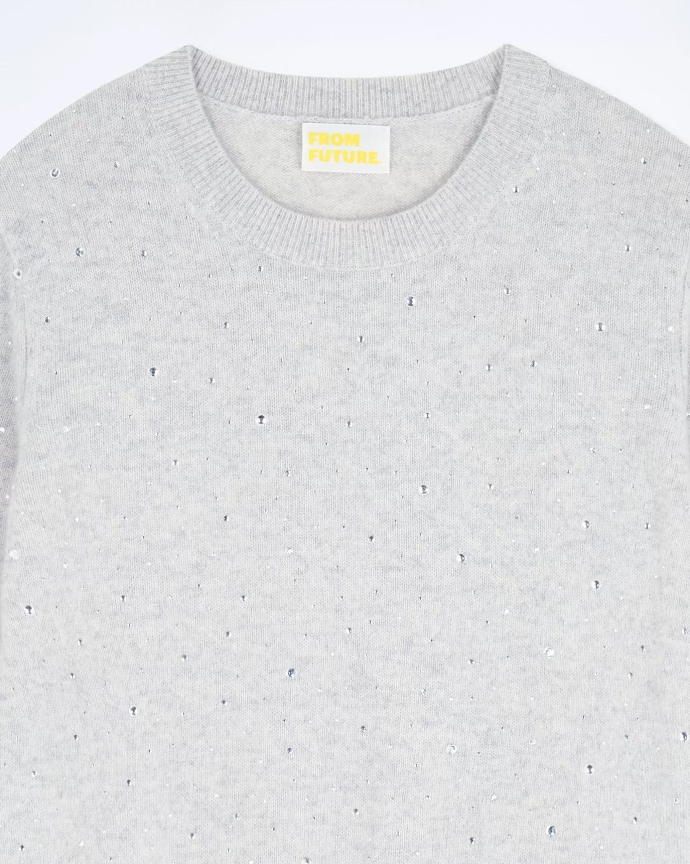 Maglione Scollo Tondo Strass All Over Leggero-FROM FUTURE Outlet