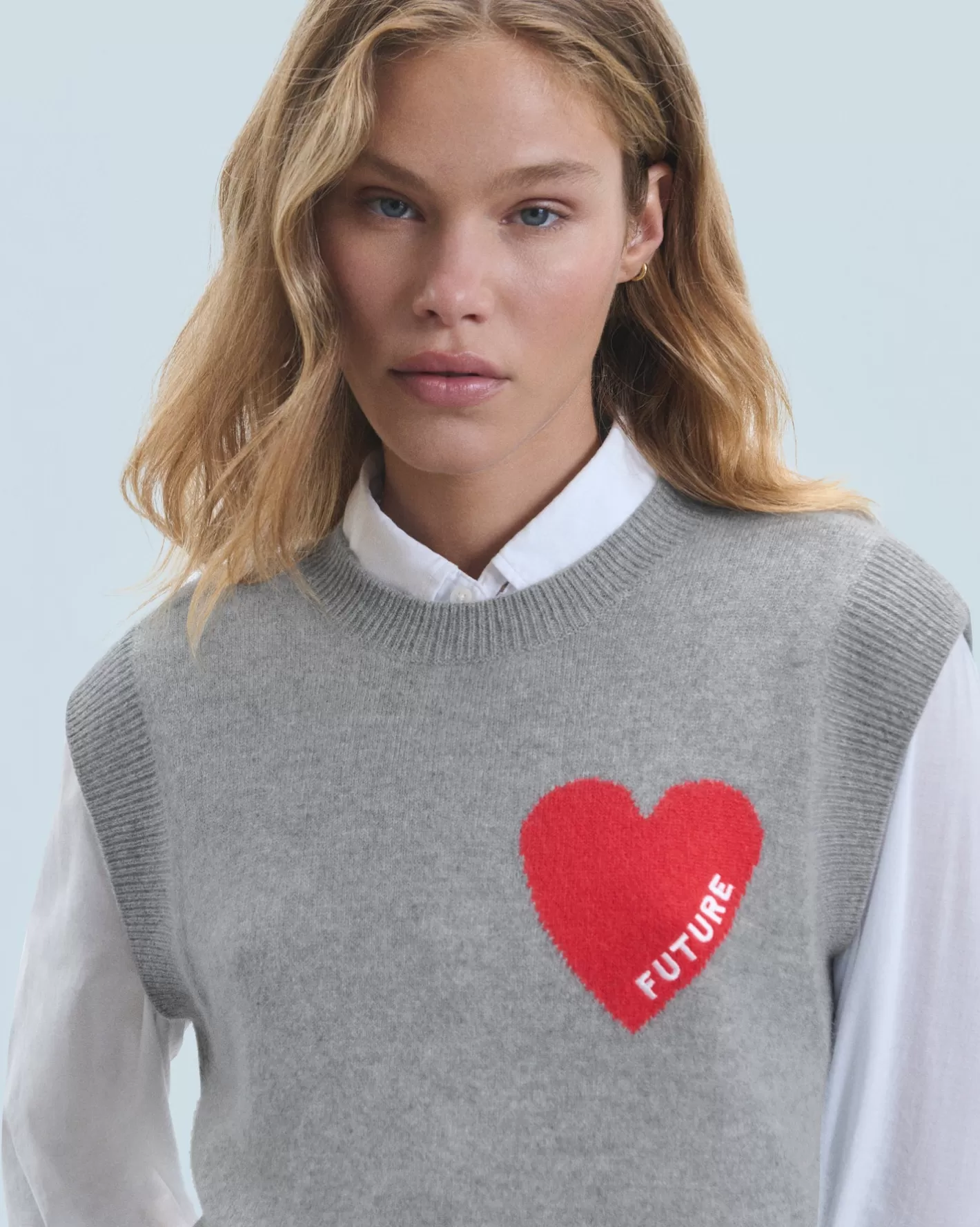 Maglione Senza Maniche Cuore Leggero-FROM FUTURE Shop