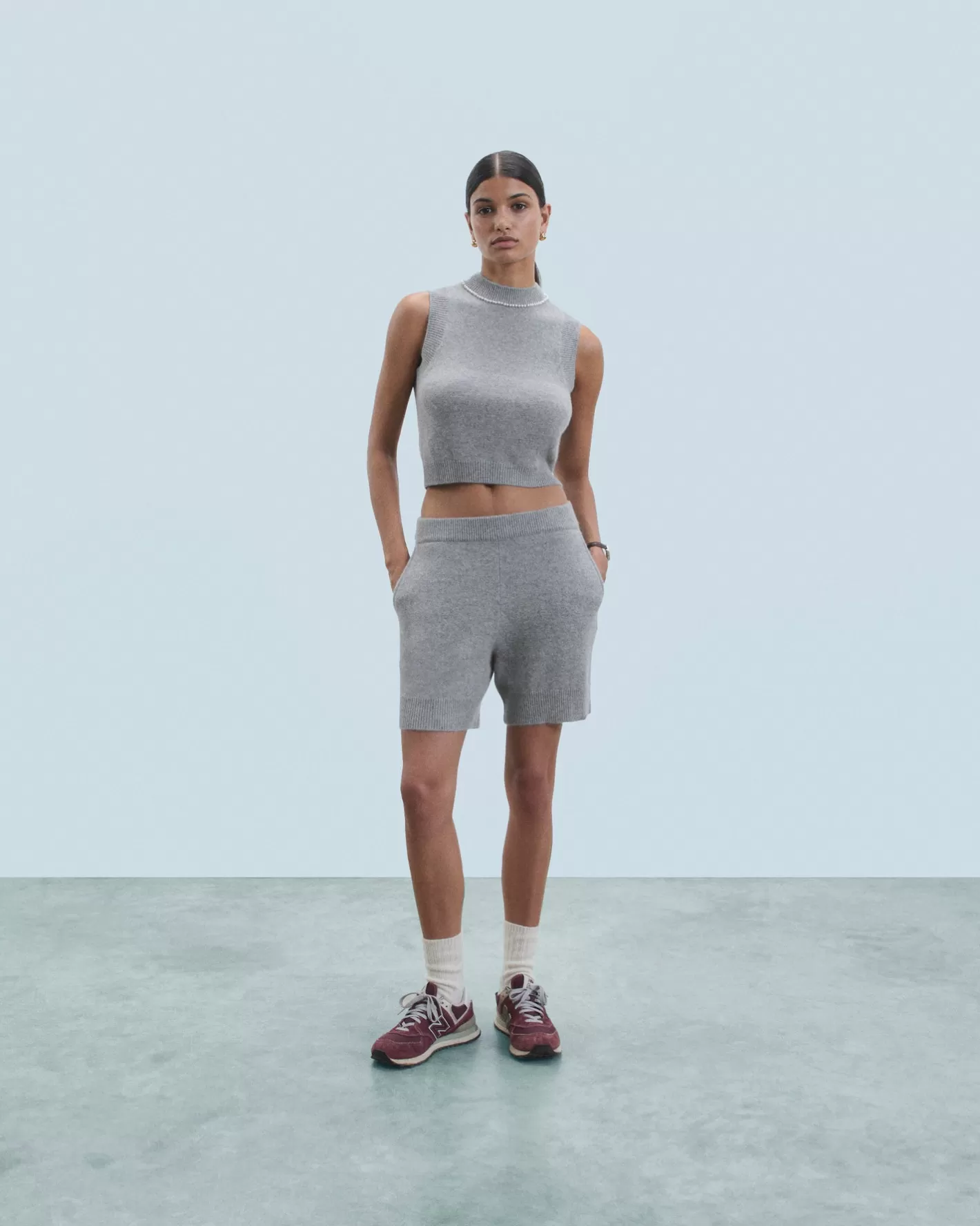 Maglione Senza Maniche Perle Sulla Scollatura-FROM FUTURE Store