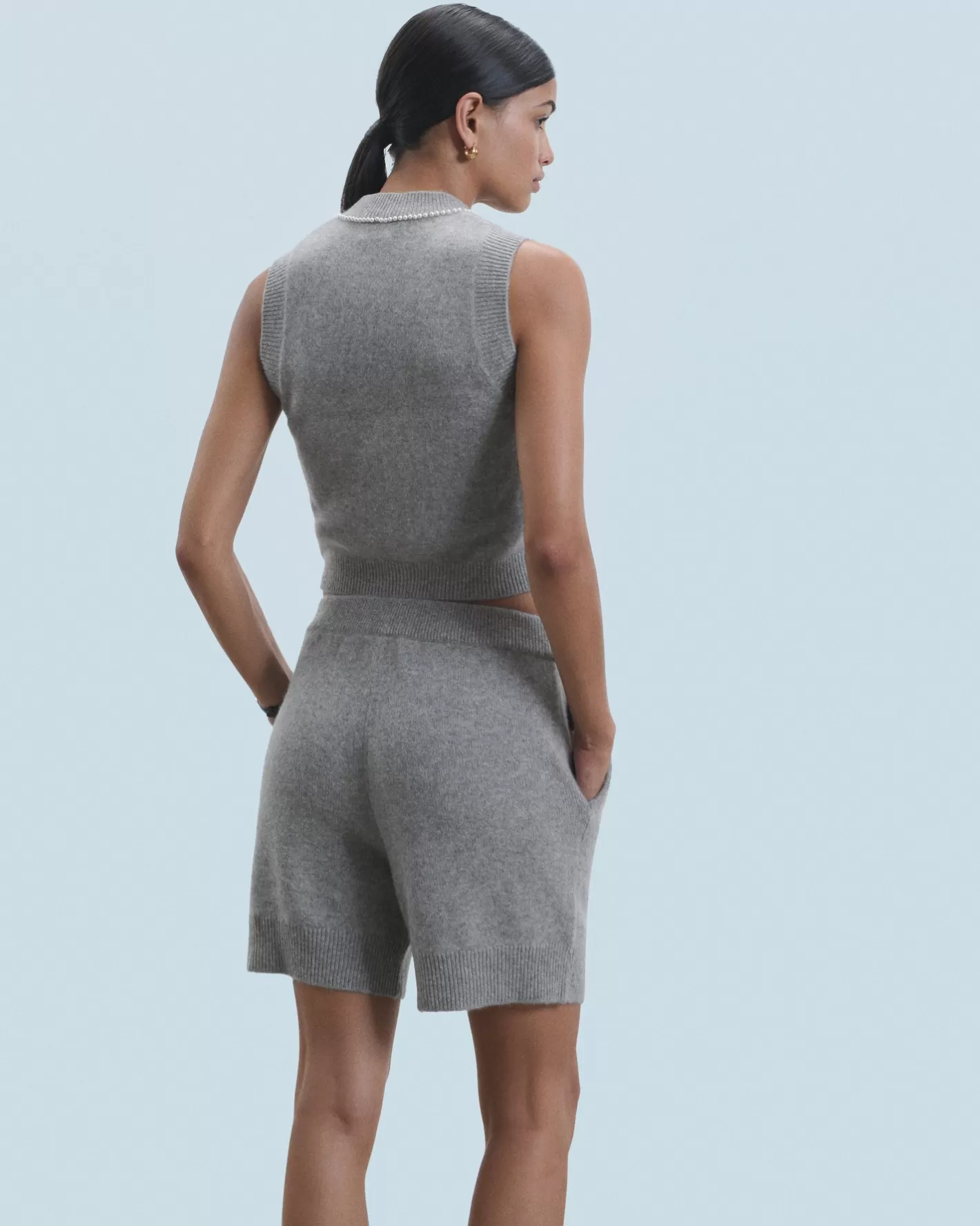 Maglione Senza Maniche Perle Sulla Scollatura-FROM FUTURE Store