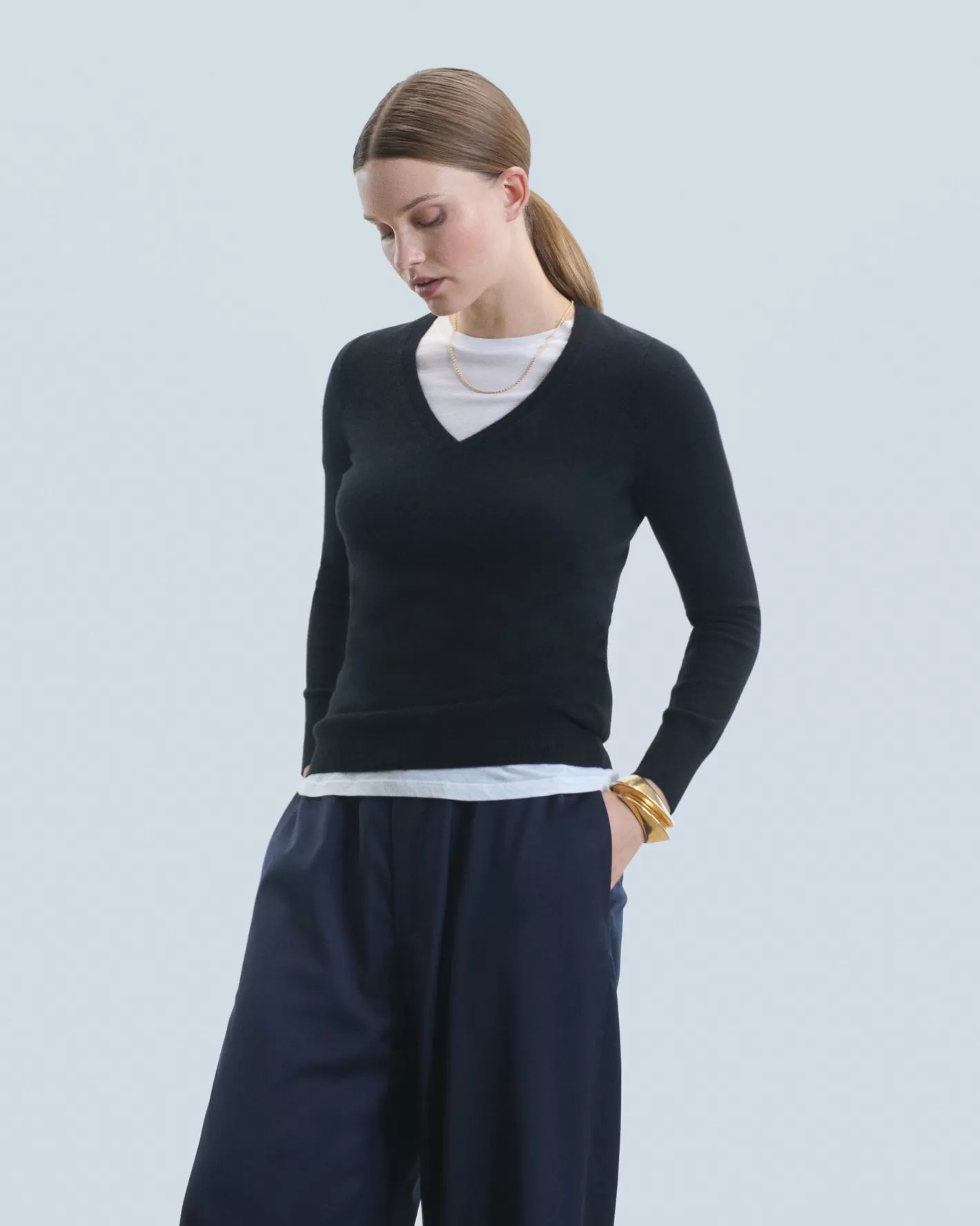 Pullover Scollo A V Basic-FROM FUTURE Hot