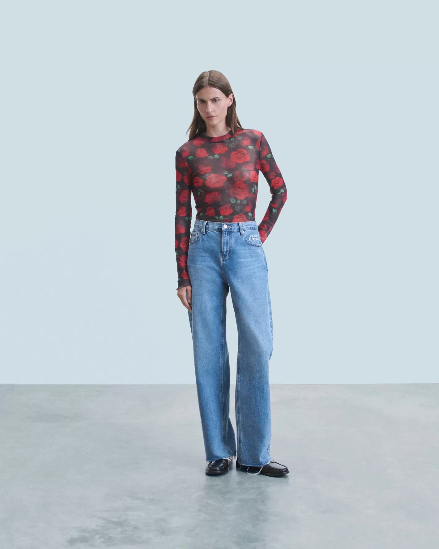 Top Maniche Lunghe Mesh-FROM FUTURE Fashion