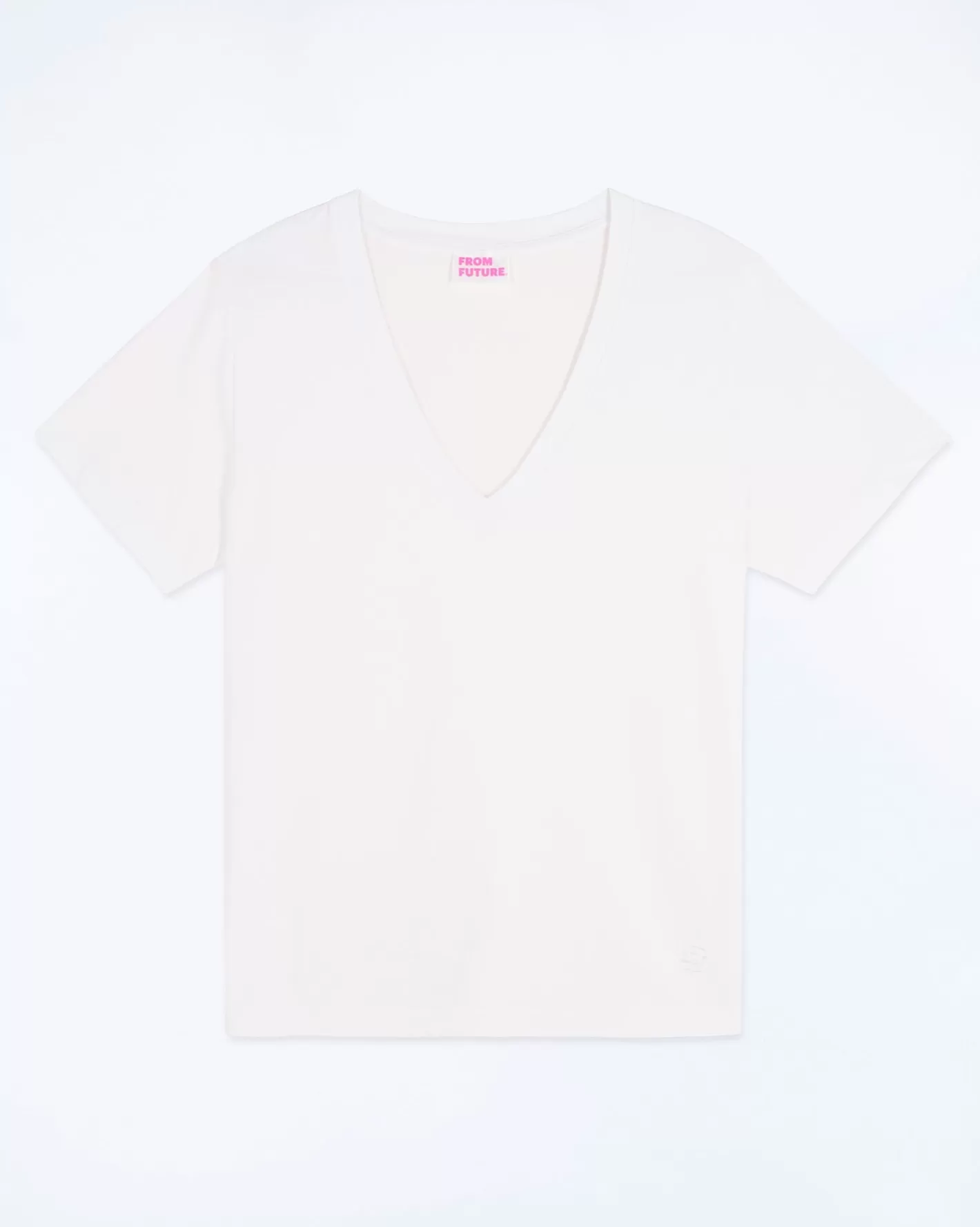 T-shirt Scollo A V Maniche Corte-FROM FUTURE Fashion