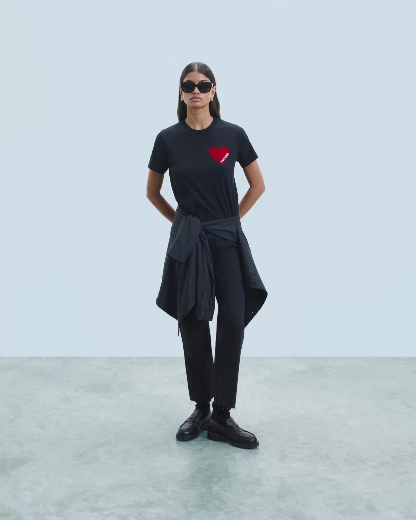 T-Shirt Scollo Tondo Cuore-FROM FUTURE Discount