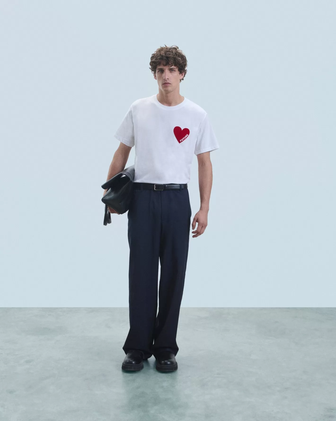 T-Shirt Scollo Tondo Cuore-FROM FUTURE Sale