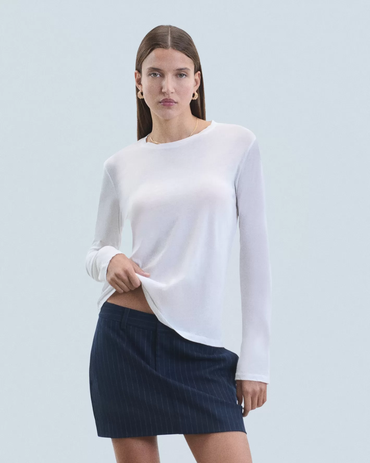 T-Shirt Scollo Tondo Maniche Lunghe-FROM FUTURE Discount