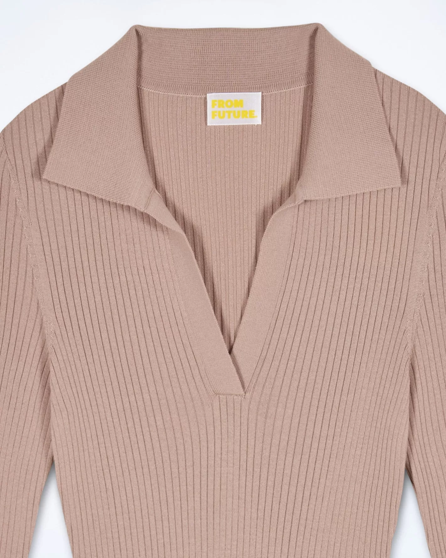 Vestito Lungo Maniche Lunghe Collo A Polo-FROM FUTURE Shop