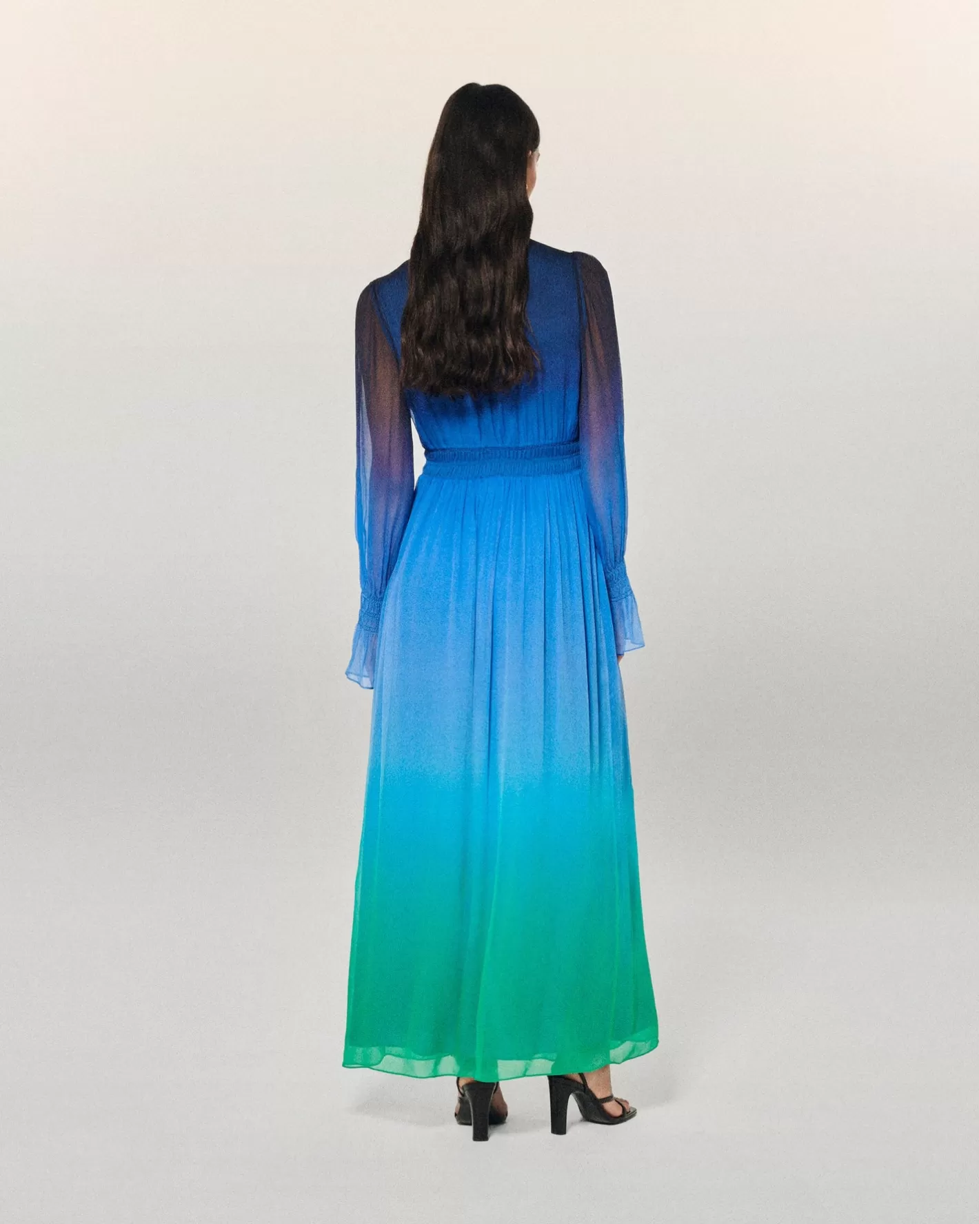 Vestito Lungo Maniche Lunghe Mussolina-FROM FUTURE Outlet