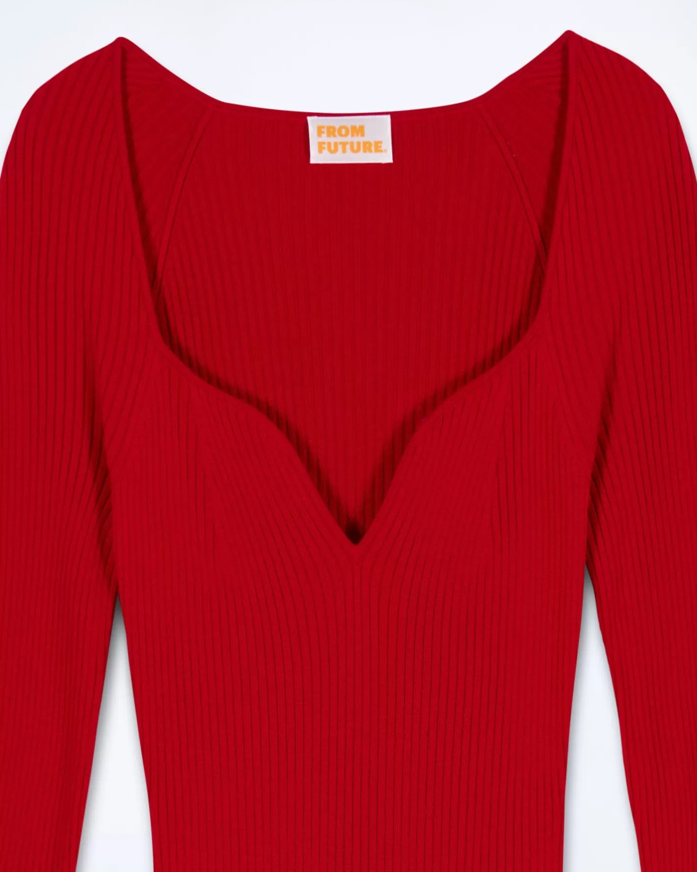 Vestito Lungo Maniche Lunghe Scollo A Cuore-FROM FUTURE Hot